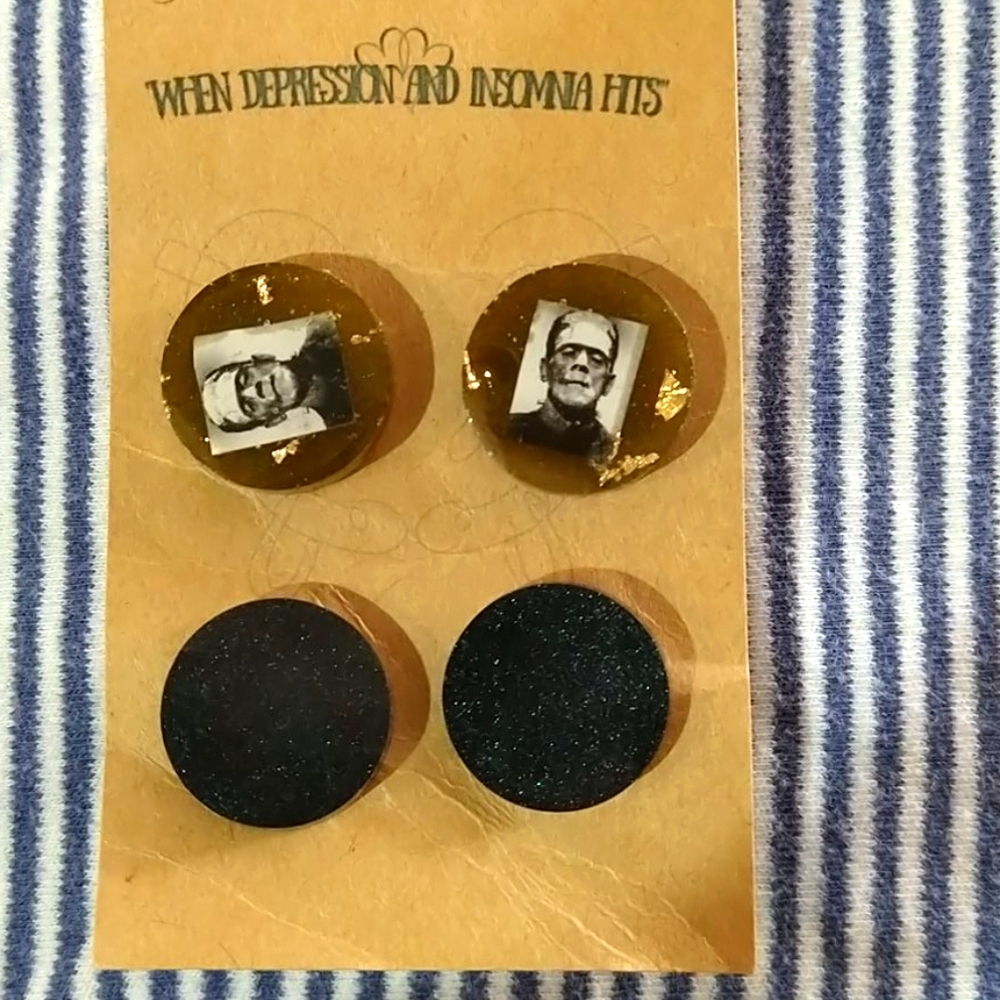 Frankenstein stud earrings